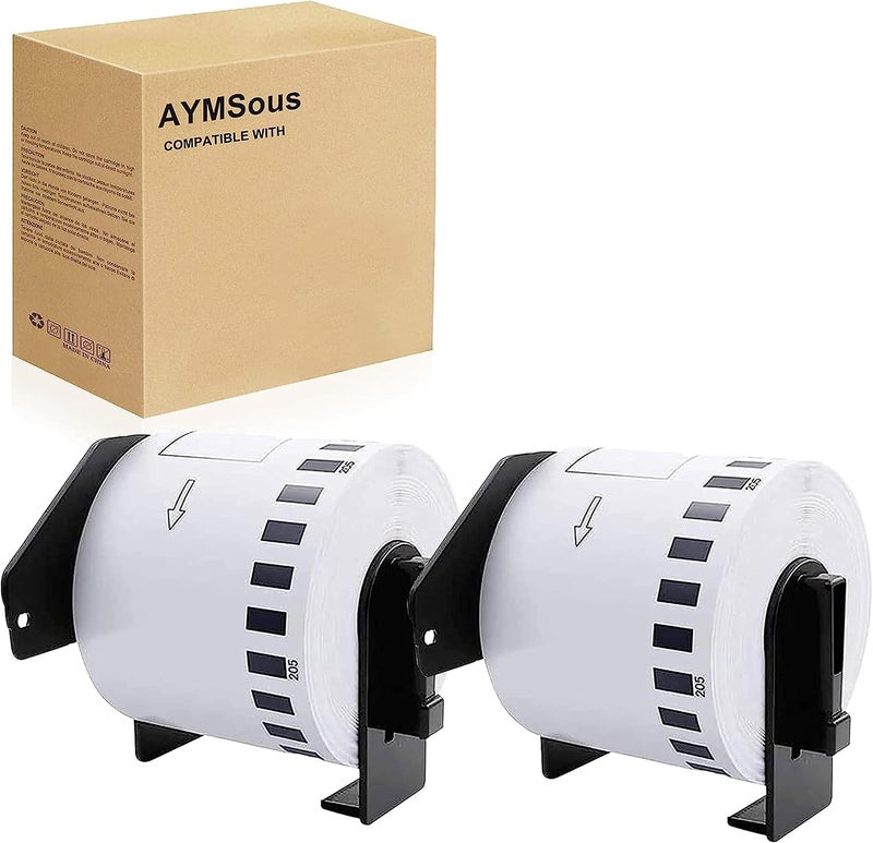 AYMSous Compatible 2 Pack DK-1209 Die-Cut White Label Paper (1.1 inch x 2.4 inch / 62mm x 29mm) with 2 Refillable Cartridge Replacement for Brother DK-1209 for QL Label Printers (800 Labels/Rolls) - Image 1